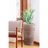 Vintiquewise Wicker Banana Rope Tall Floor Planter with Metal Pot, Large QI003360.L